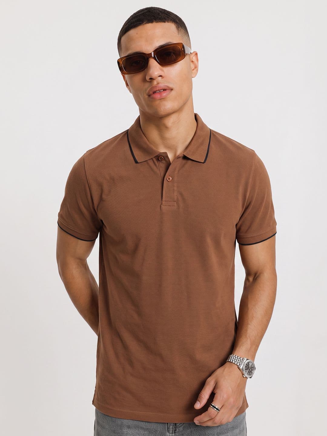 The Roadster Life Co. Polo Collar Pure Cotton T-shirt - view 1