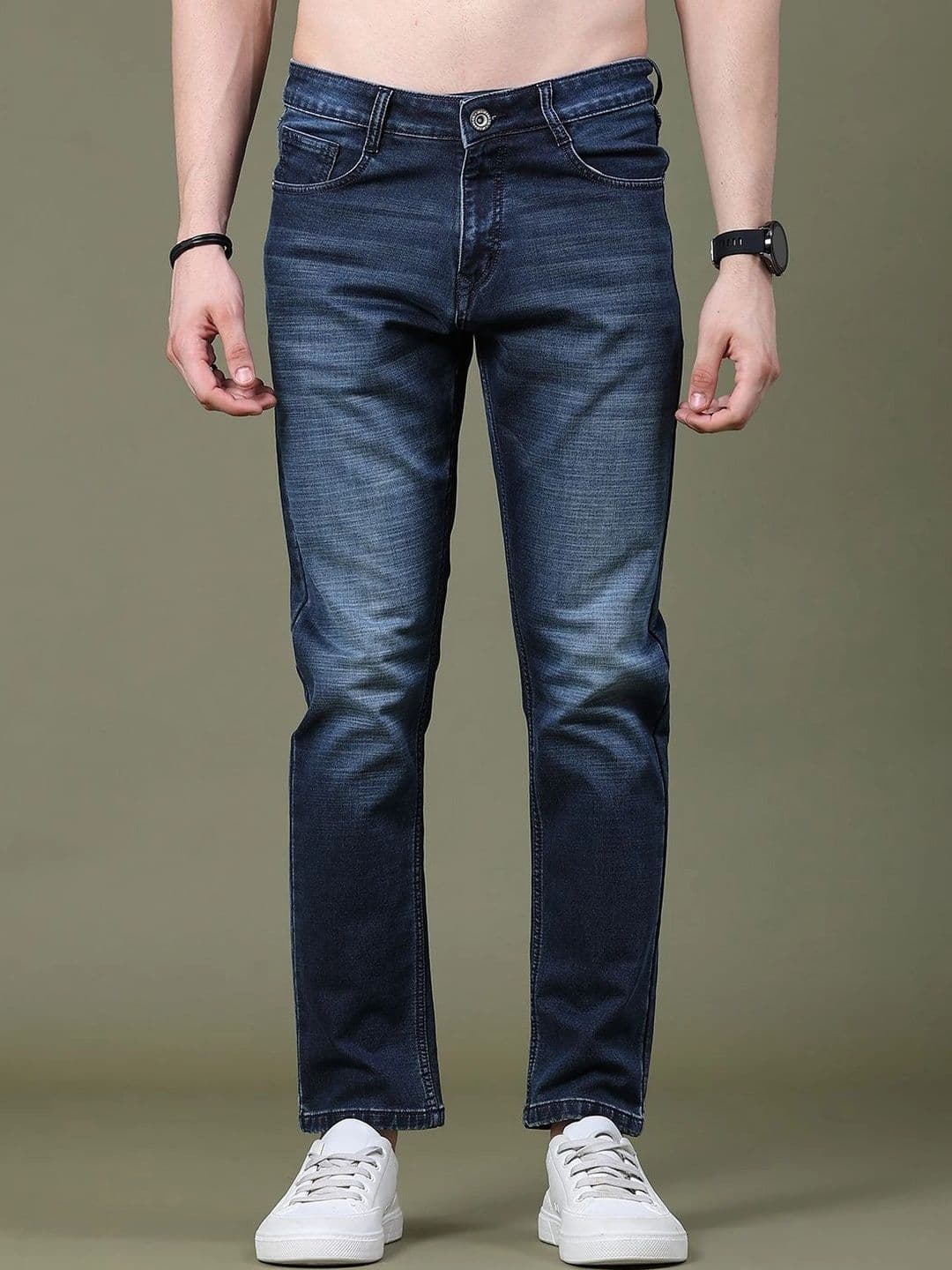 V-Mart Men Regular Fit Mid-Rise Low Distress Jeans - view 1