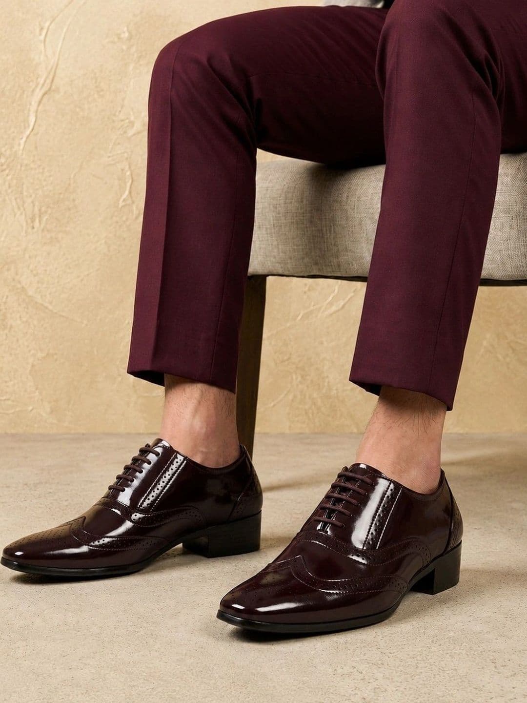 Bxxy Men Perforated Elevator Heeled Formal Brogues - view 1