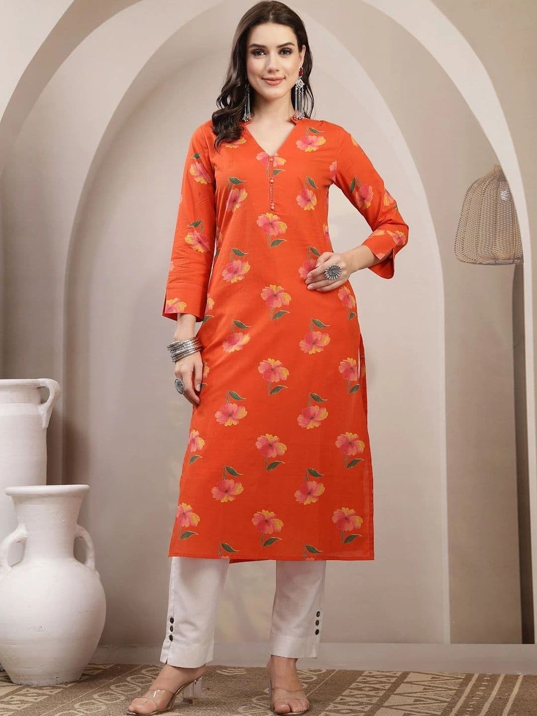 GULMOHAR JAIPUR Women Floral Printed Floral Kurta - view 1