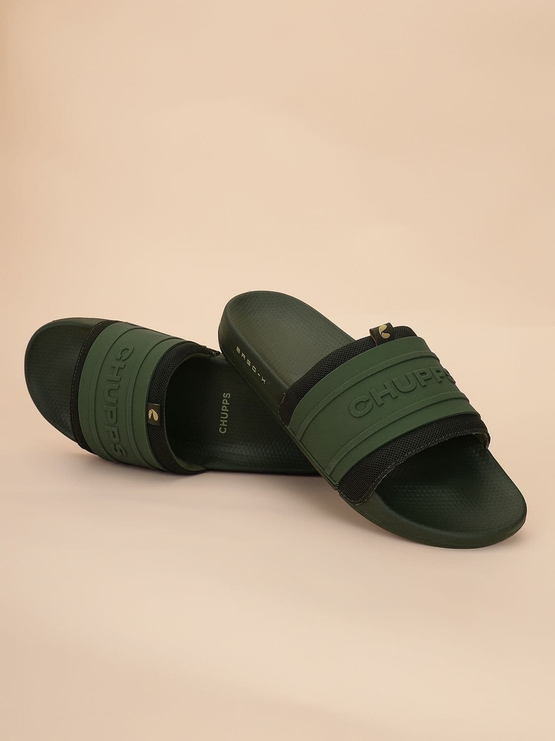 CHUPPS Men Olive Rover Ergo-X Orthopedic Sliders - view 1