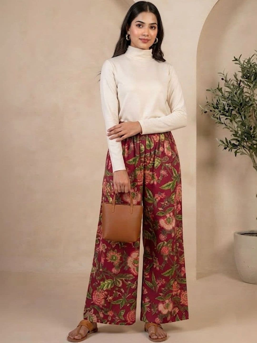PRESHA Women Floral Printed Ethnic Palazzos - view 1