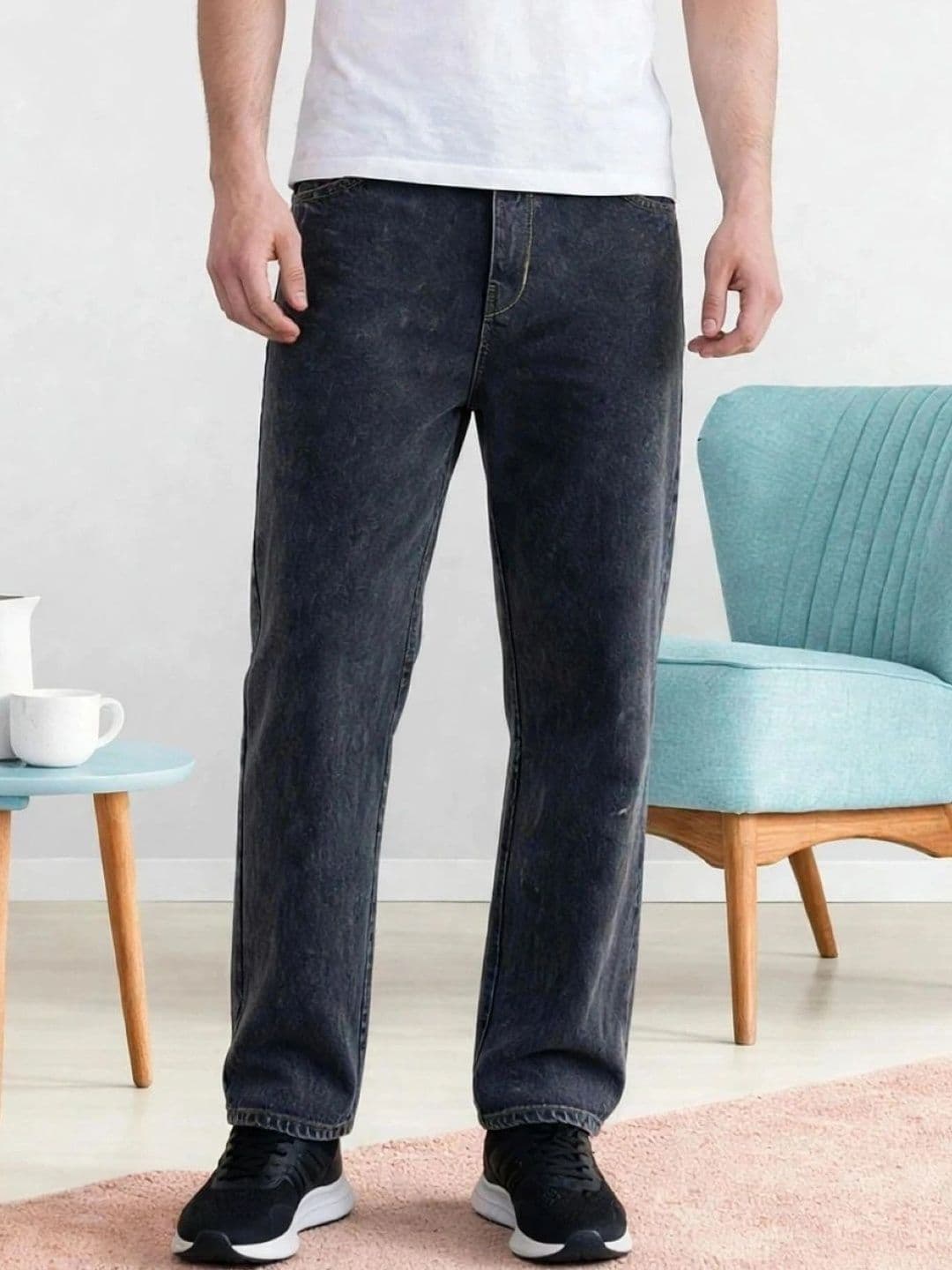 HERE&NOW Men Classic Regular Fit Mid-Rise Stretchable Jeans - view 1