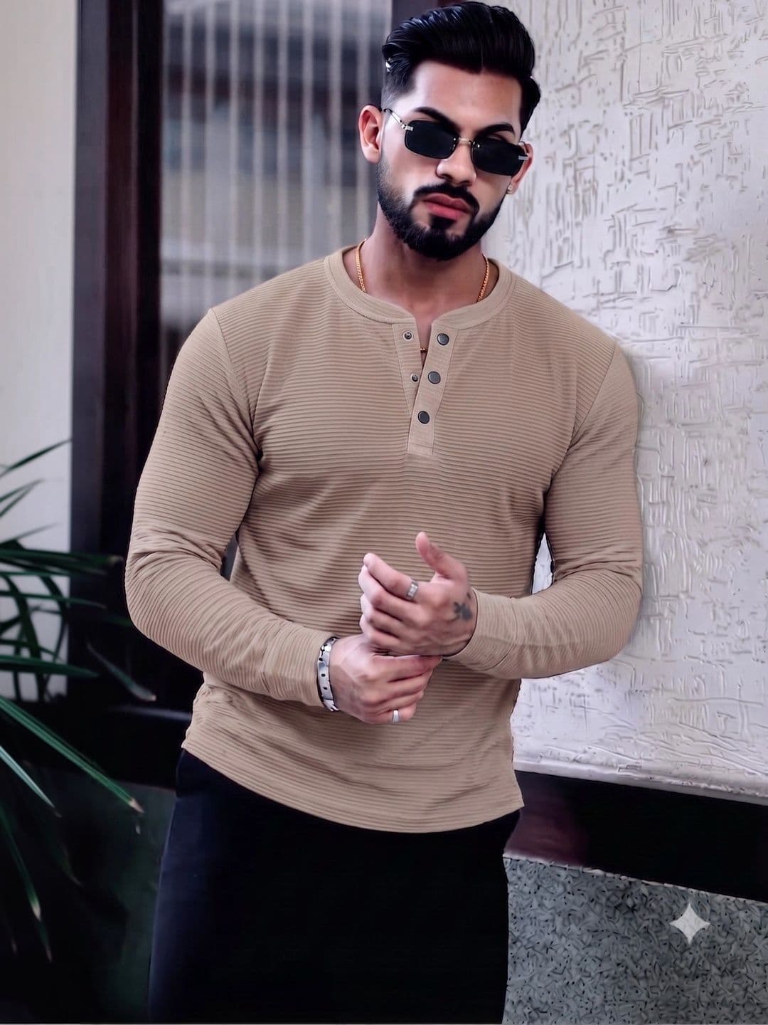 RUFICA Men Henley Neck T-shirt - view 1