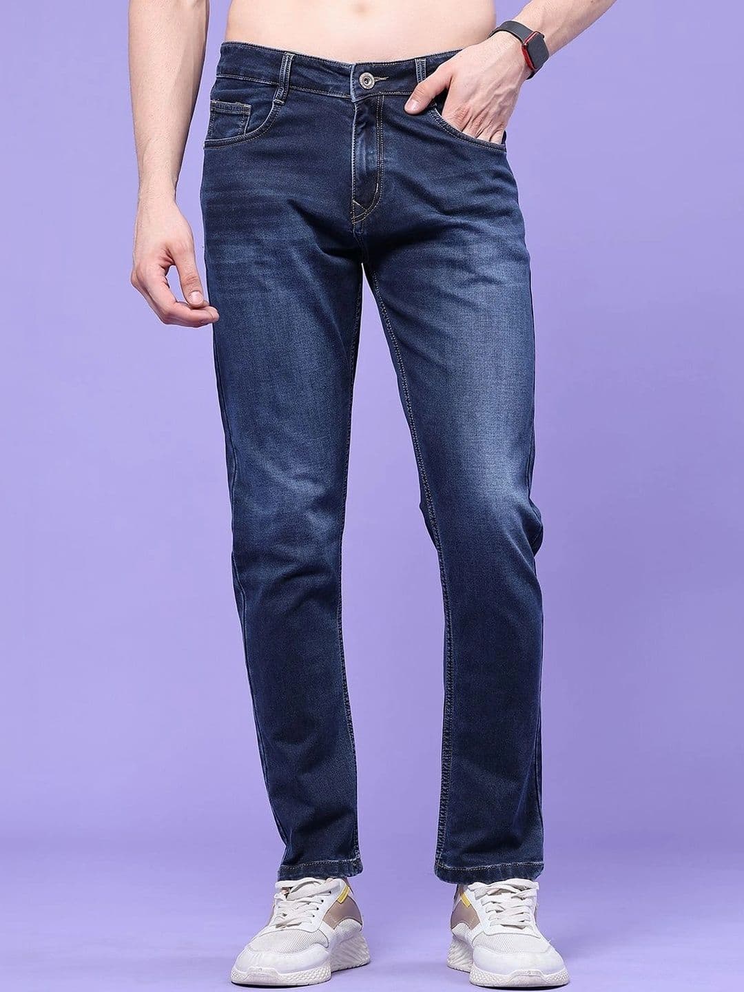 V-Mart Men Regular Fit Mid-Rise Low Distress Jeans - view 1