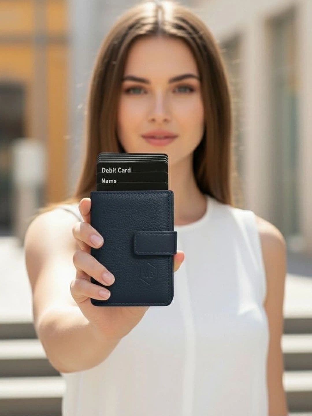 WALLET STREET Men Textured Leather Card Holder - view 1