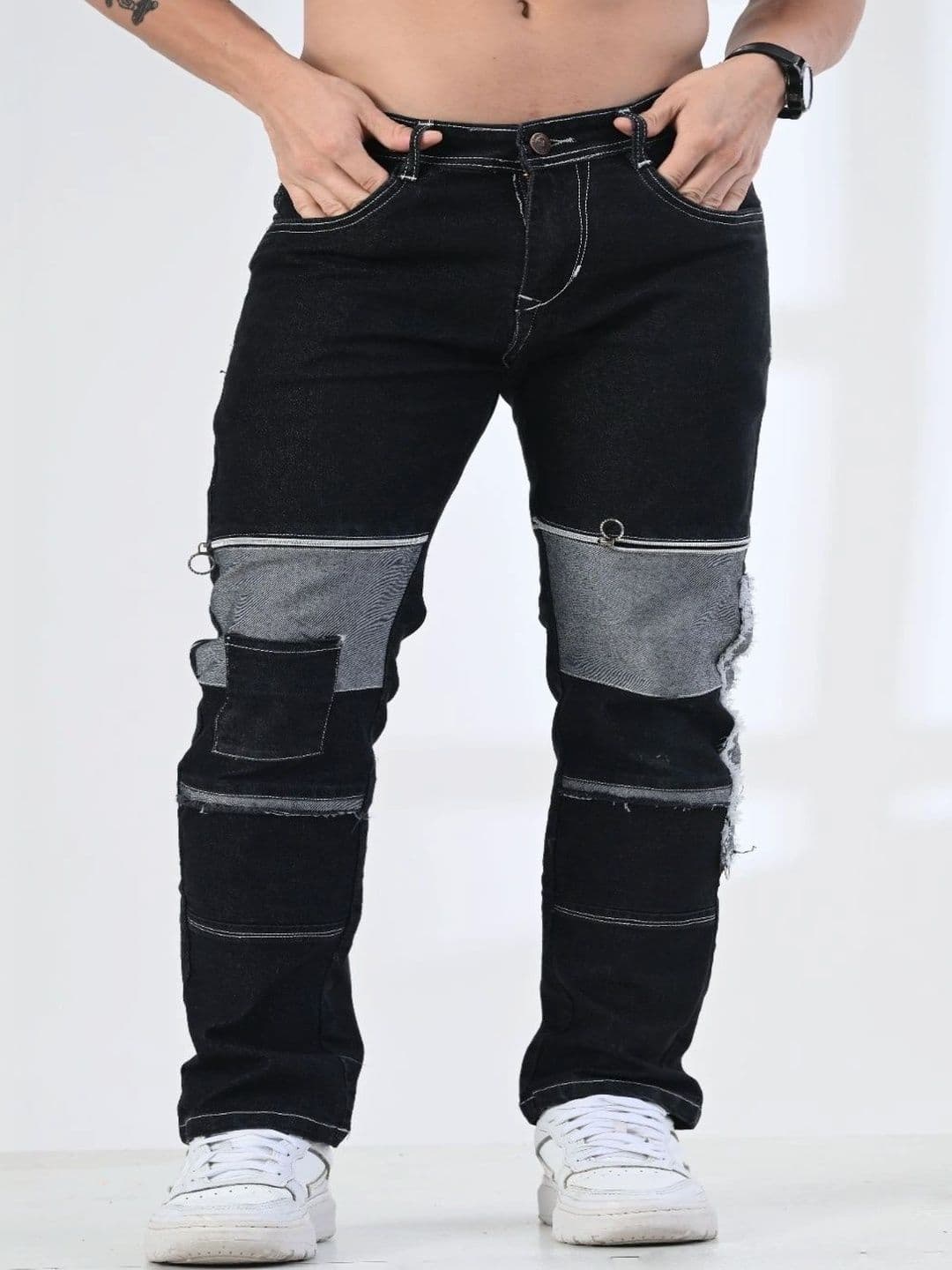 styhub Men Slim Fit Low-Rise Low Distress Jeans - view 1