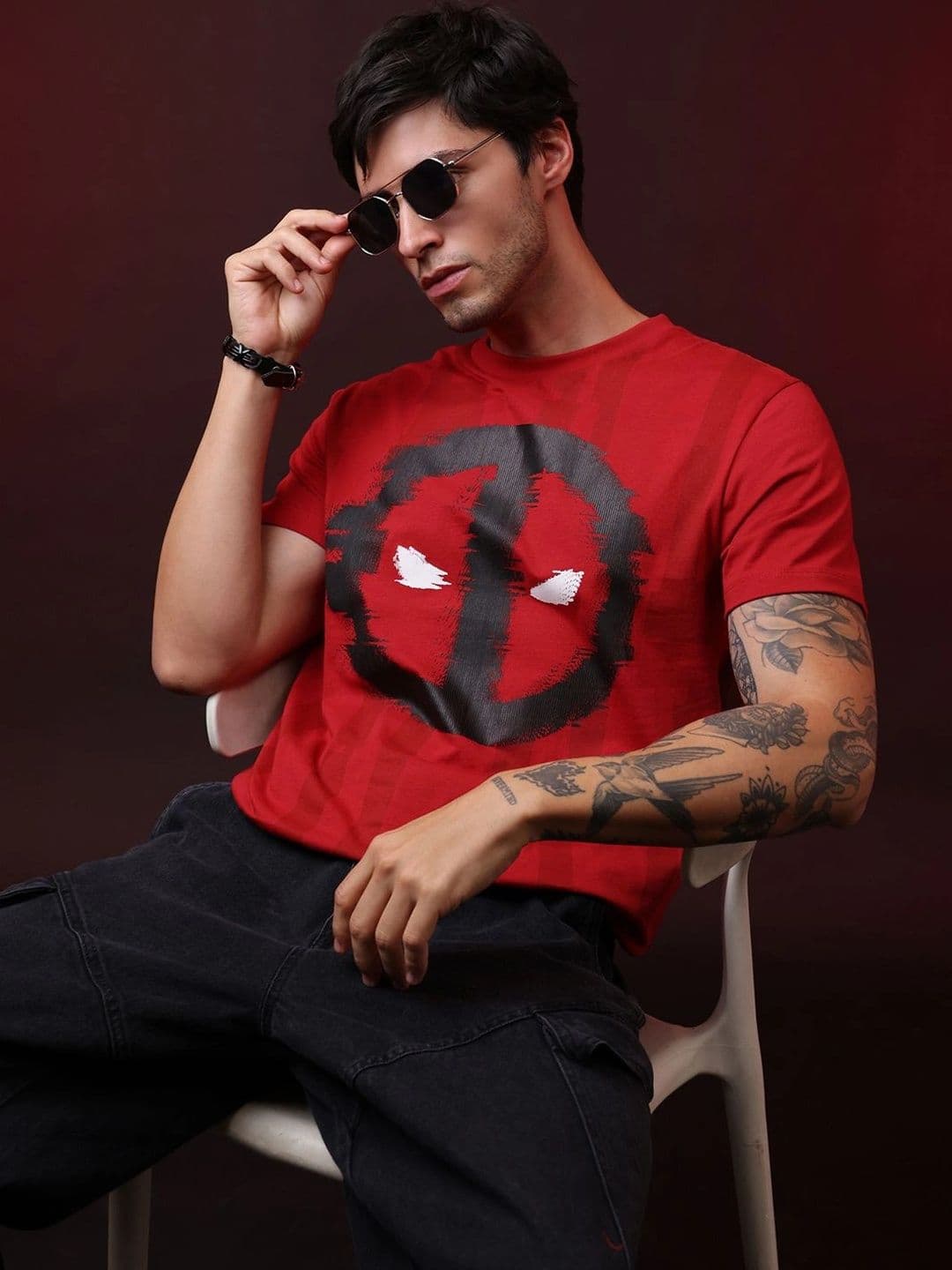 Free Authority Deadpool Typography Printed Round Neck Pure Cotton T-Shirt - view 1