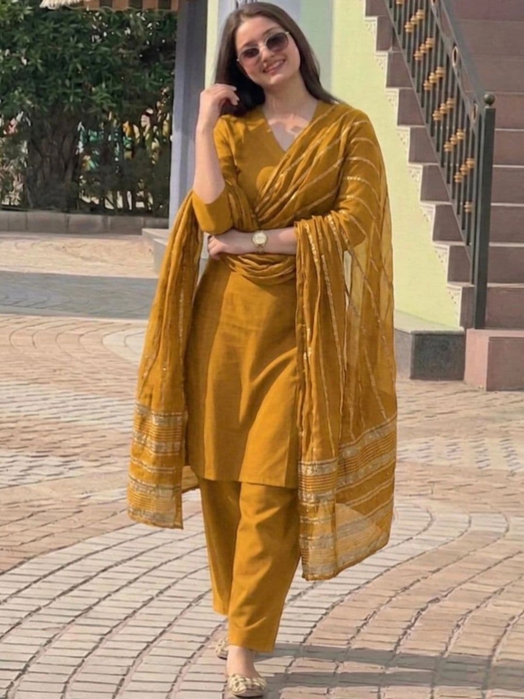 BJM FASHION Women Regular Kurta with Trousers & With Dupatta - view 1