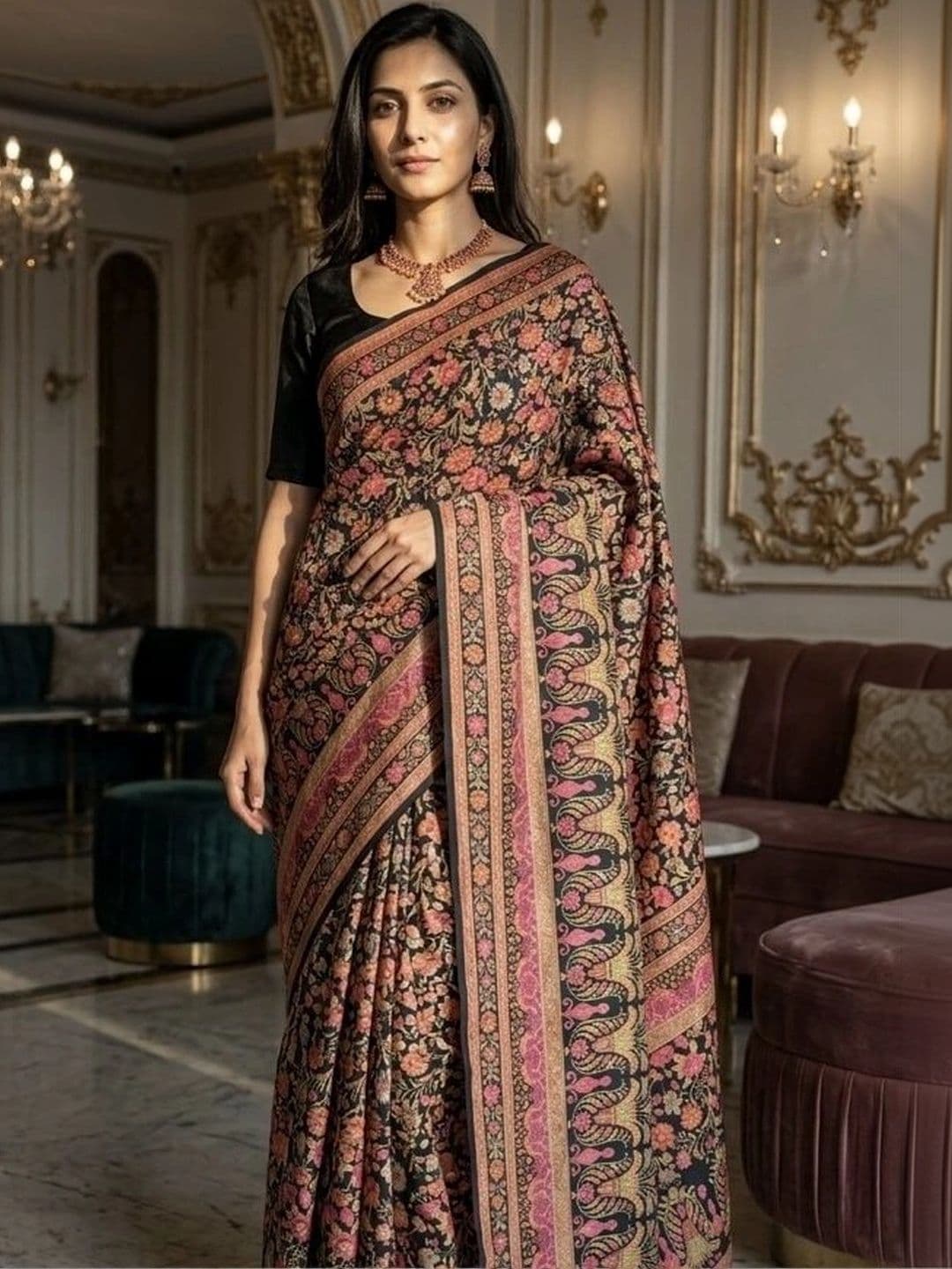 SUBHKANYA Woven Design Zari Silk Blend Saree - view 1
