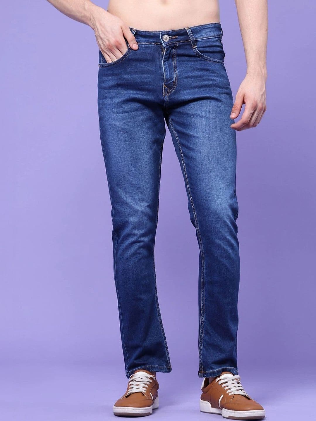 V-Mart Men Regular Fit Mid-Rise Low Distress Jeans - view 1
