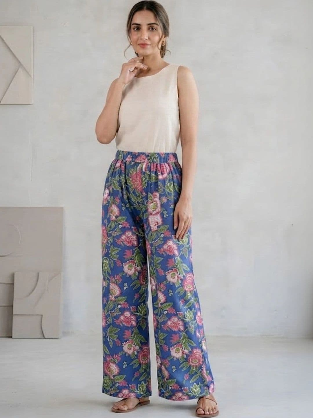 PRESHA Women Floral Printed Ethnic Palazzos - view 1
