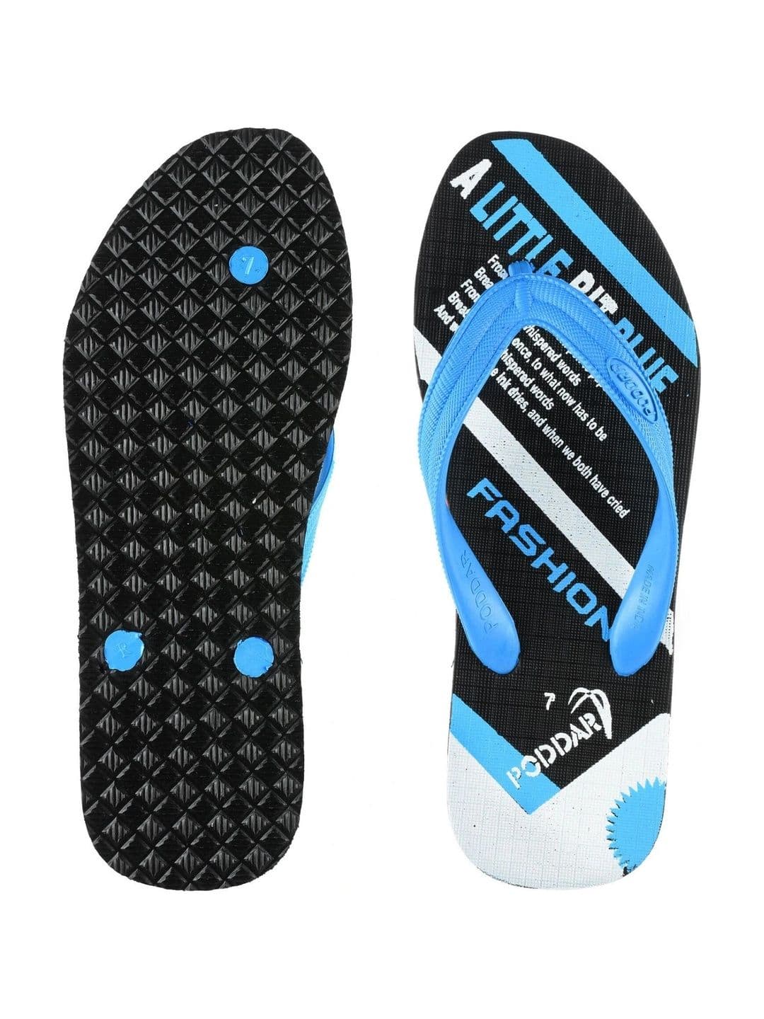 Poddar Men Printed Rubber Thong Flip-Flops - view 1