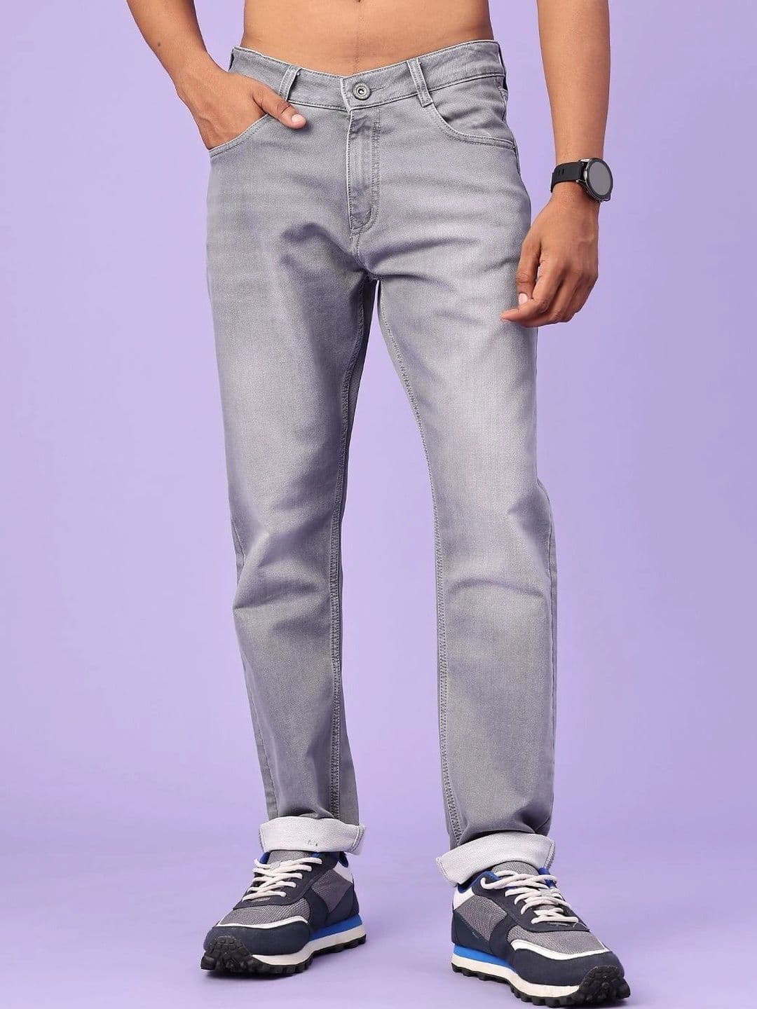 V-Mart Men Regular Fit Mid-Rise Cuffed Hem Jeans - view 1