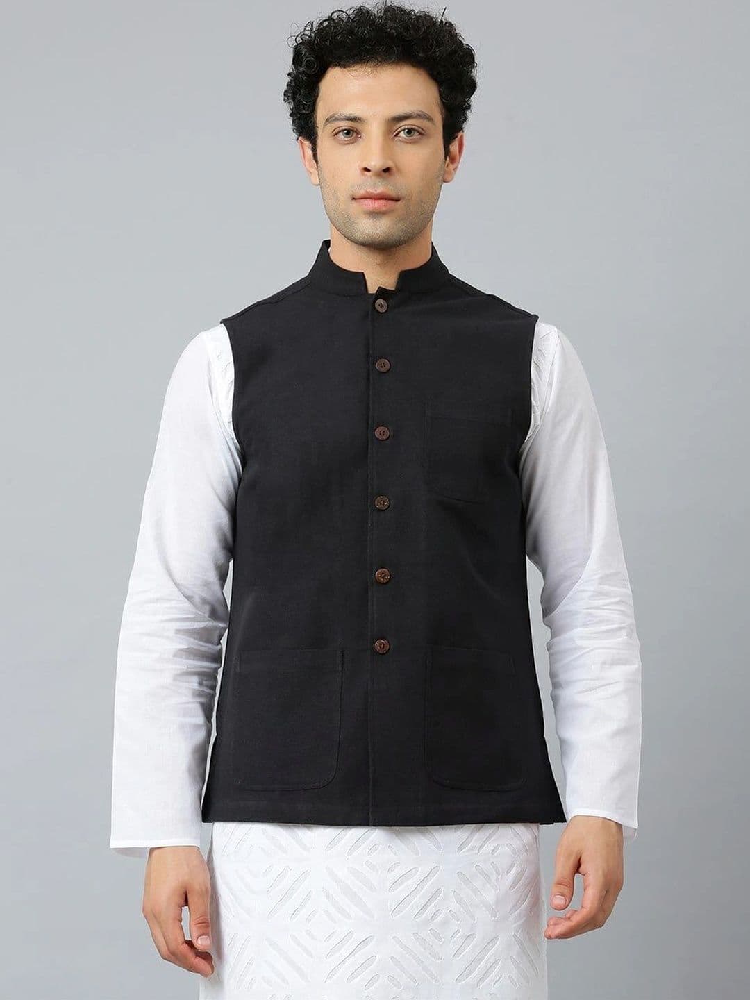 Fabindia Pure Cotton Bhagalpur Nehru Jacket - view 1
