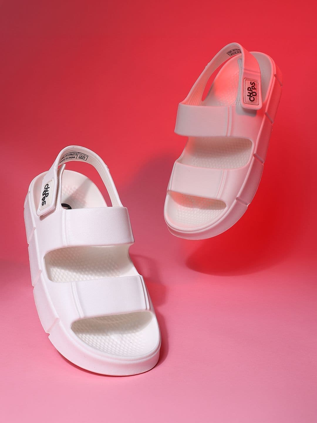 CHUPPS Men Almond White Chunky Orthopedic Sliders - view 1