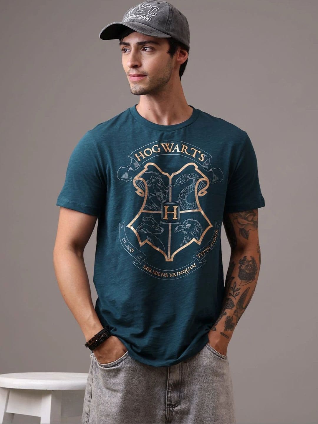 Free Authority Men Harry Potter Graphic Printed Regular Fit Cotton Tshirt - view 1