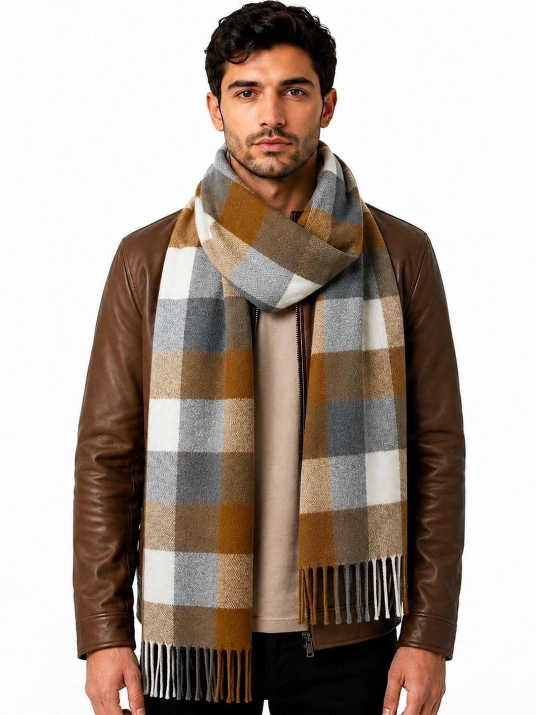 Amoldo Men Checked Merino Wool Mufflers - view 1