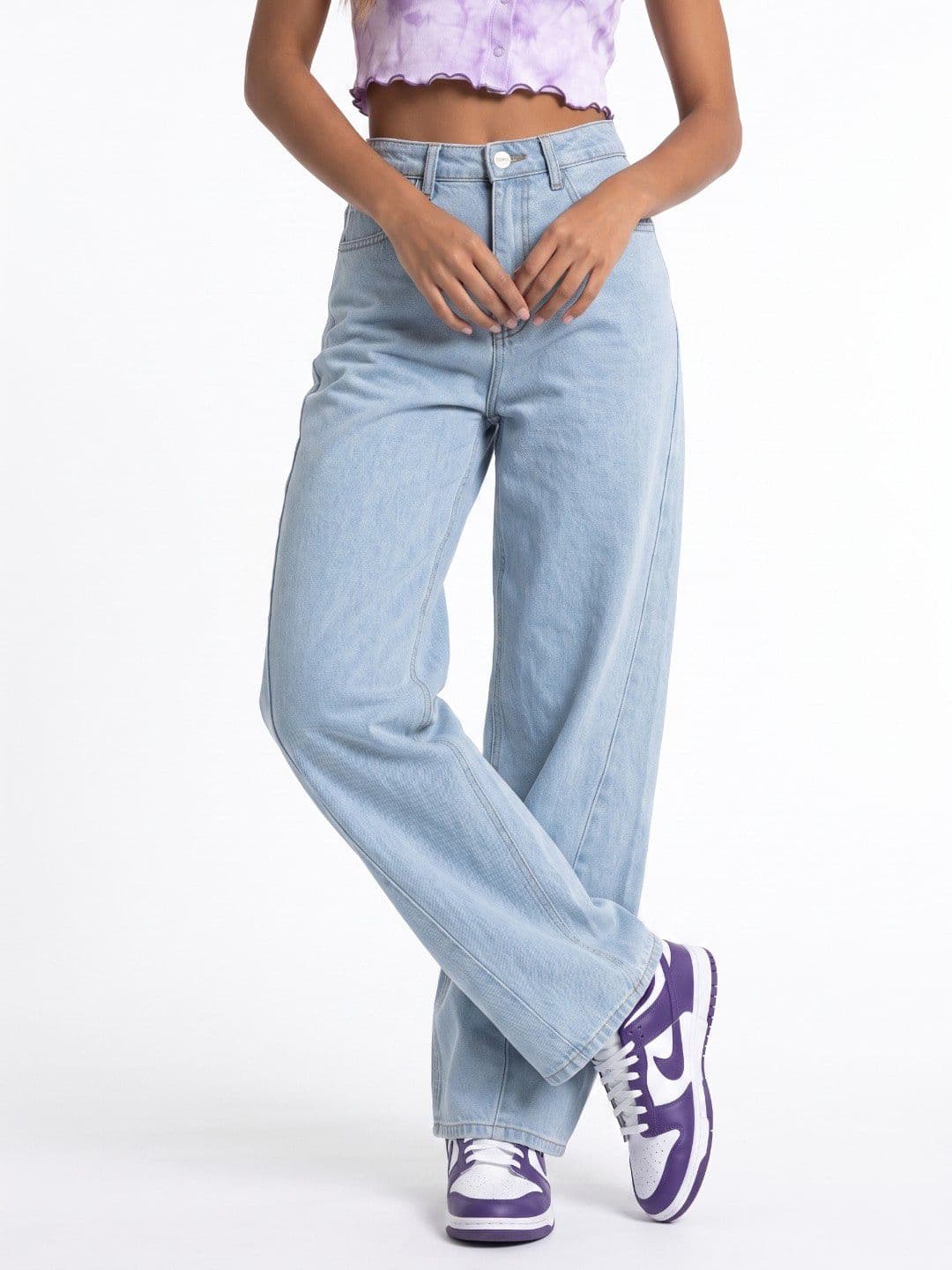 glitchez Women Pure Cotton Barrel Fit Jeans - view 1