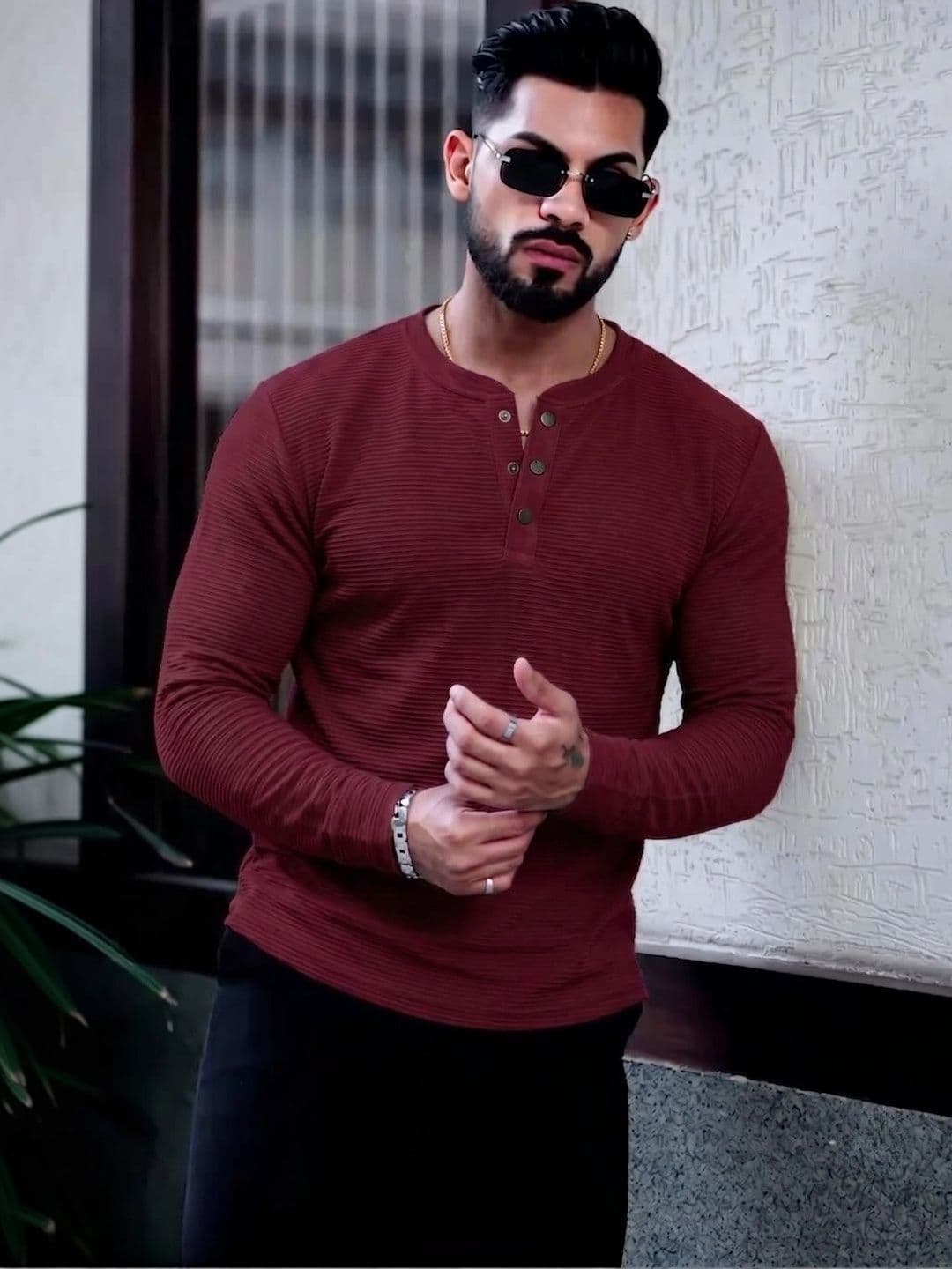 RUFICA Men Henley Neck T-shirt - view 1