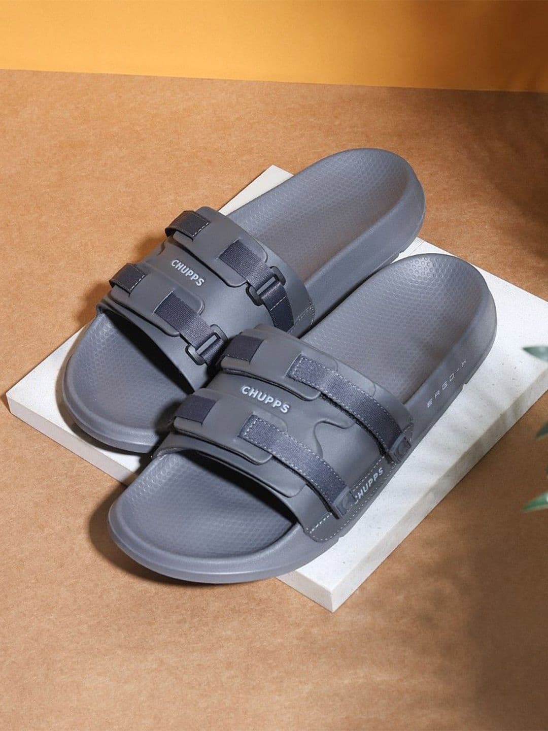 CHUPPS Men Dark Grey Element Ergo-X Orthopedic Sliders - view 1