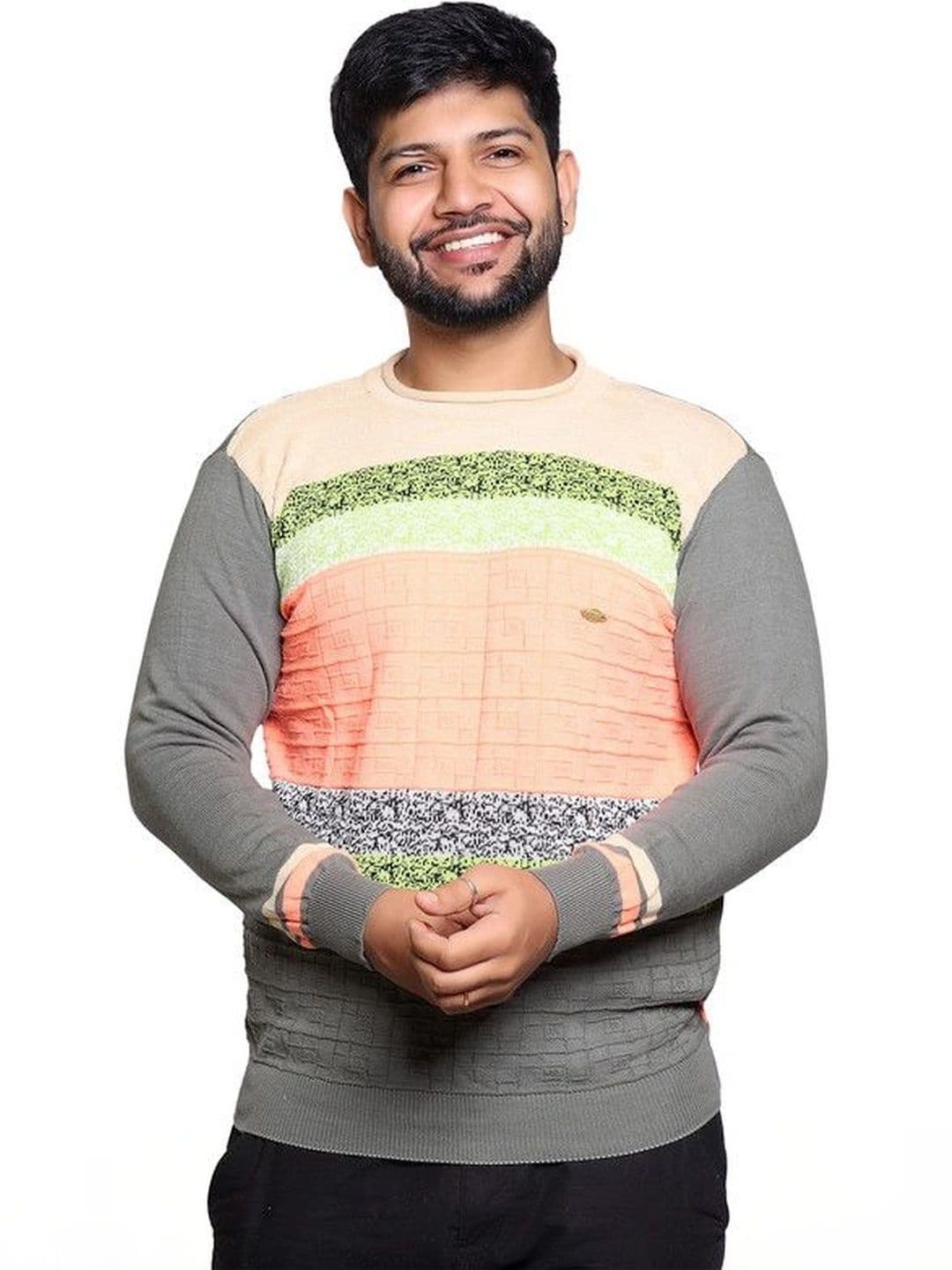 Grand Line Men Colourblocked Pullover - view 1