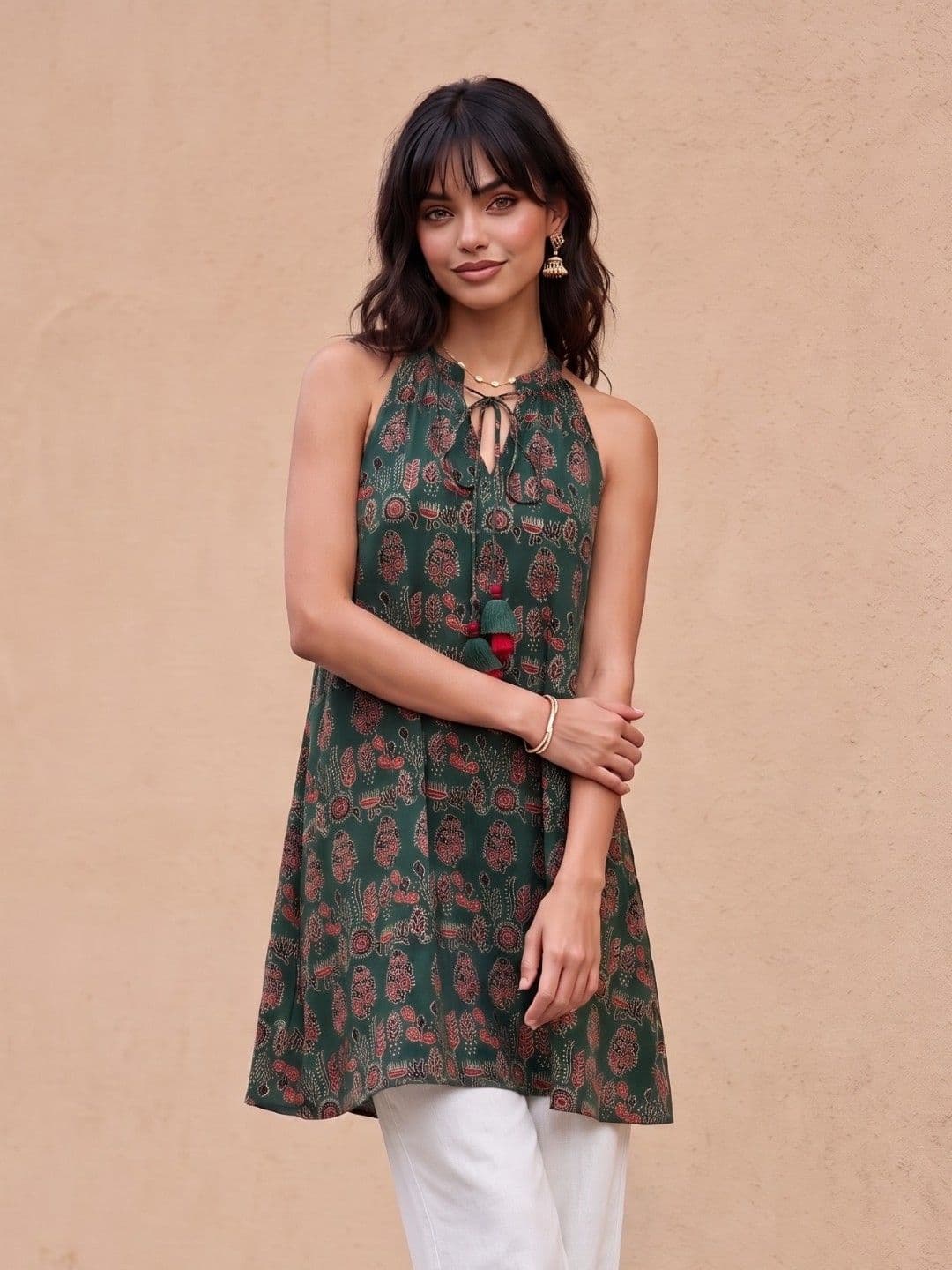 fusion by glitchez Tribal Printed Pure Cotton Kurti - view 1
