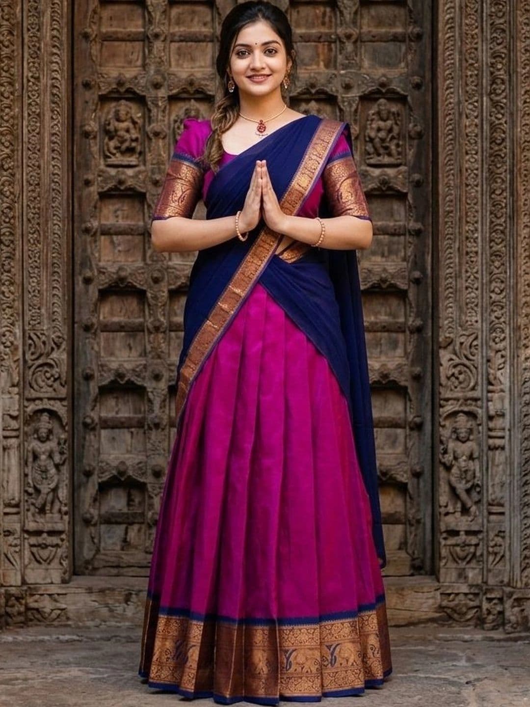 HERE&NOW Embroidered Ready to Wear Lehenga & Blouse With Dupatta - view 1
