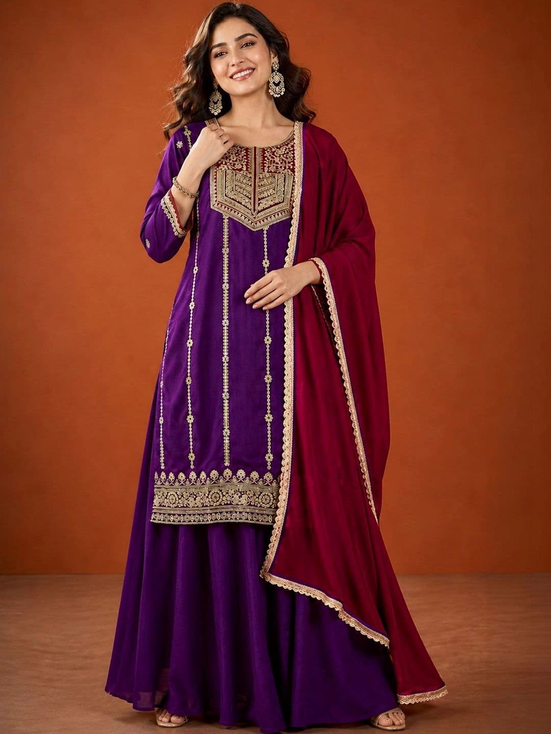 THE52 Women Ethnic Motifs Printed Regular Kurta Set With Dupatta - view 1