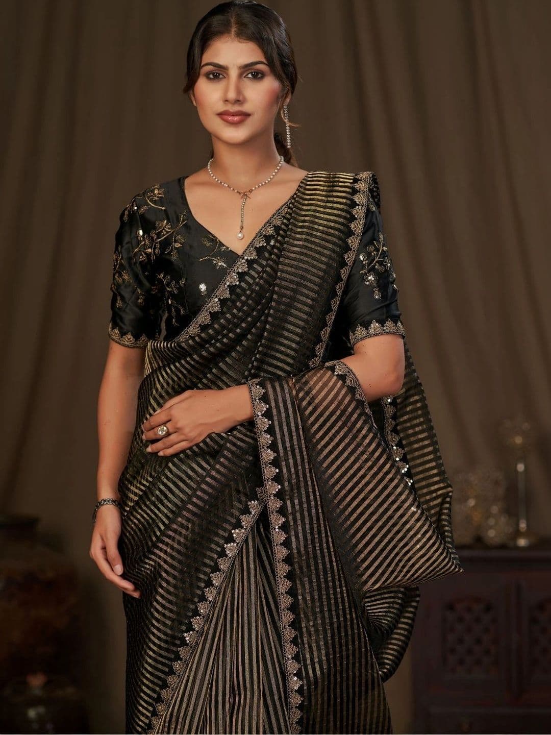 Mirisha Woven Design Embroidered Tissue Saree - view 1