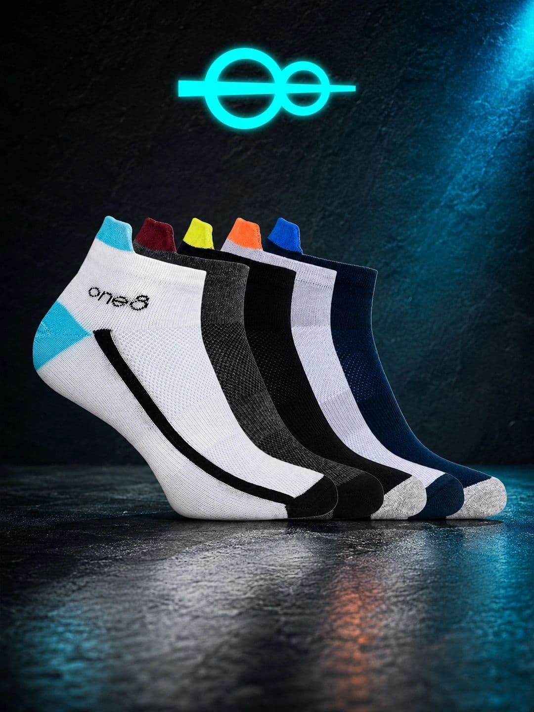 One8 Men Pack of 5 Low Ankle Cotton Socks Moisture Management & Breathable - view 1