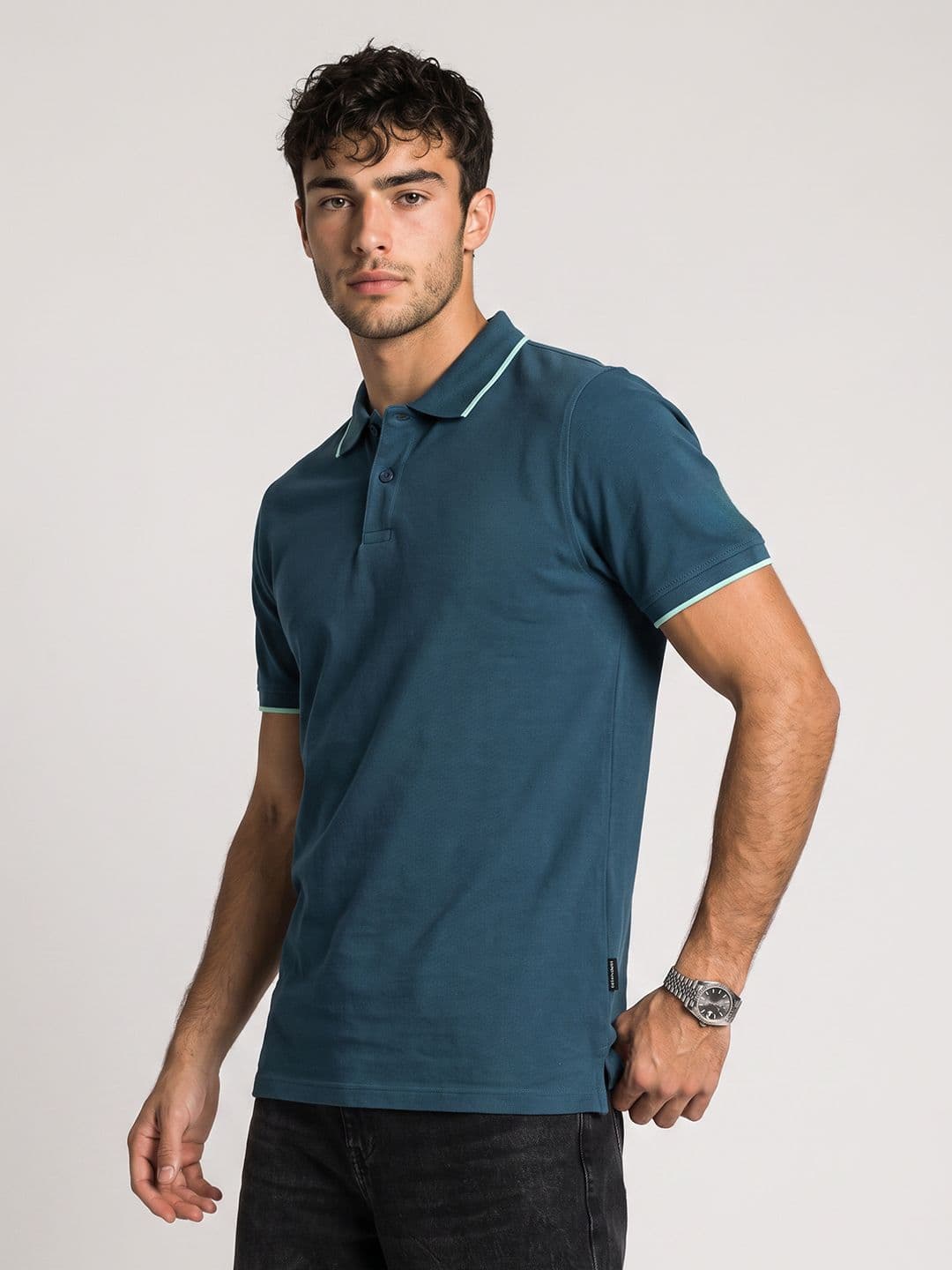 The Roadster Life Co. Polo Collar Pure Cotton T-shirt - view 1