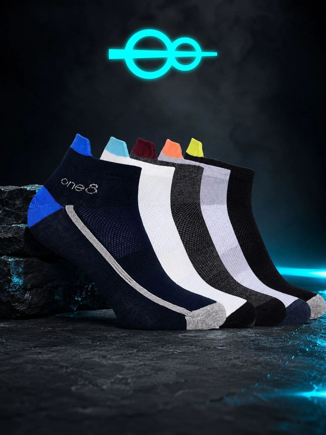 One8 Men Pack of 5 Low Ankle Cotton Socks Moisture Management & Breathable - view 1