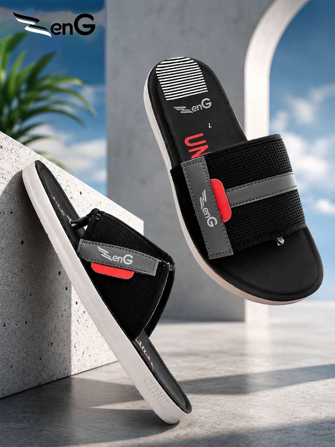 ZENG Men Rubber Sliders - view 1