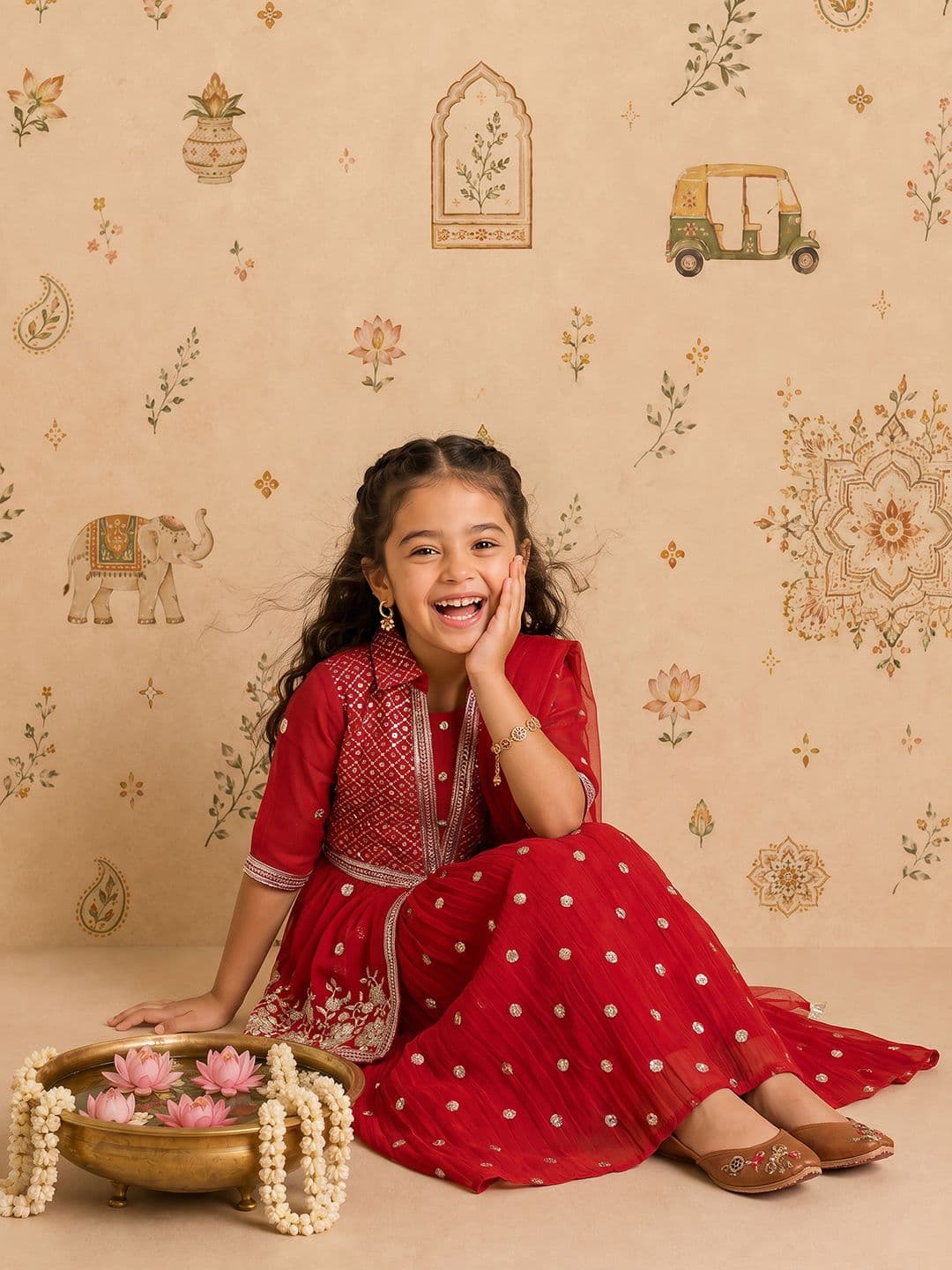 Sangria Girls Embroidered Lehenga Choli comes with a Bag - view 1