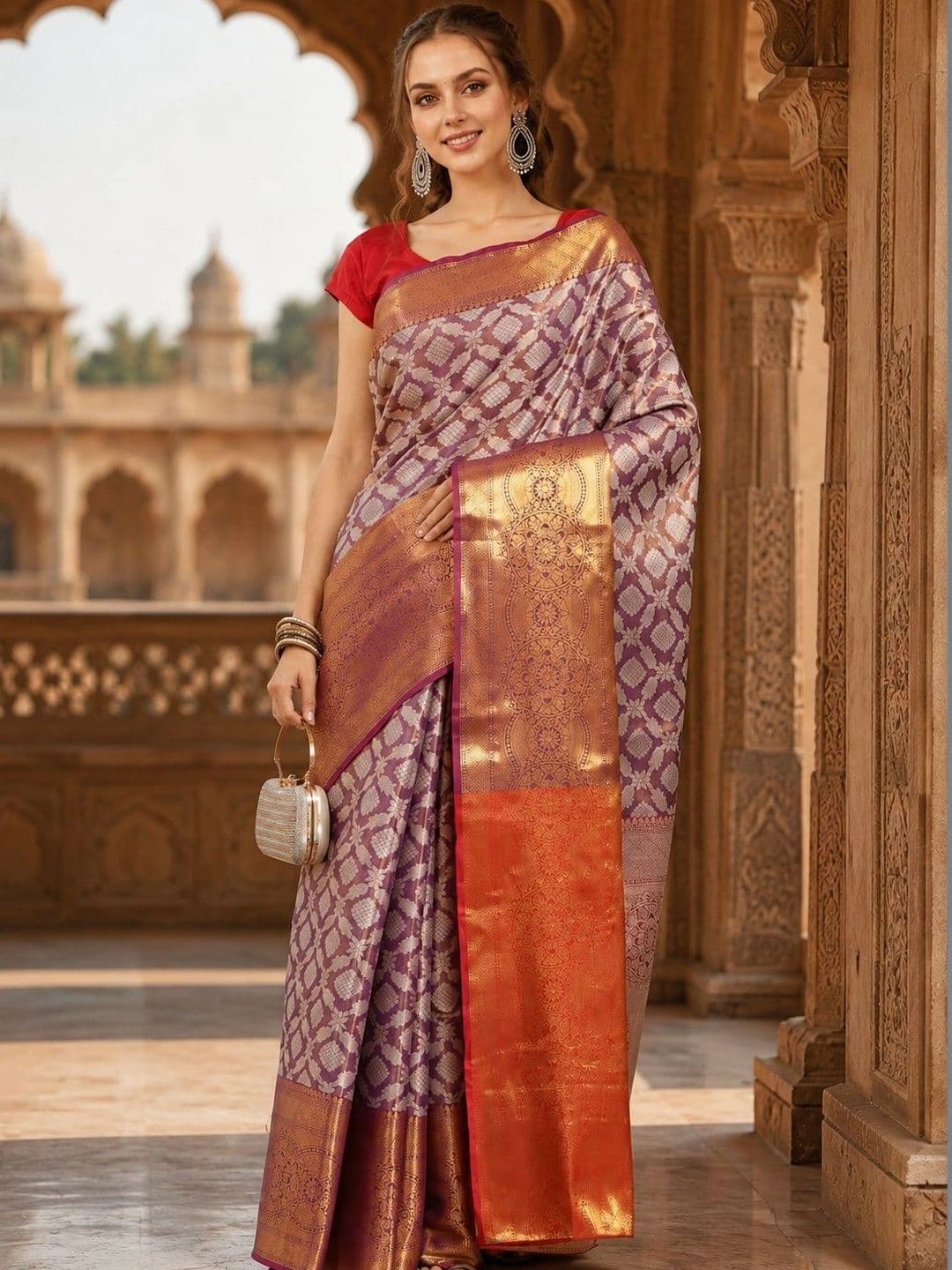 Mitera Woven Design Zari Silk Blend Banarasi Saree - view 1