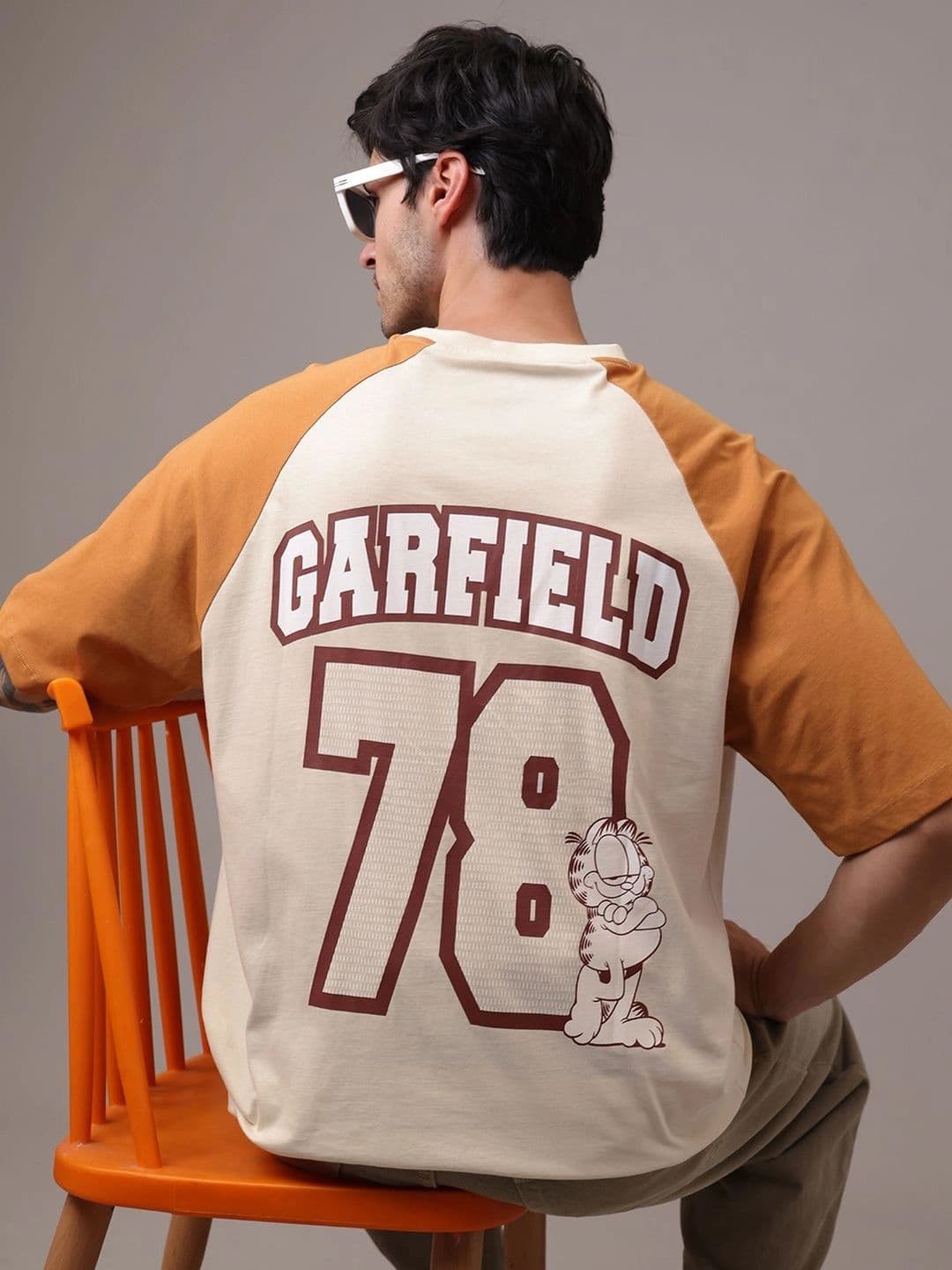 Free Authority Men Garfield Typography Printed Round Neck Cotton Oversized T-shirt - view 1