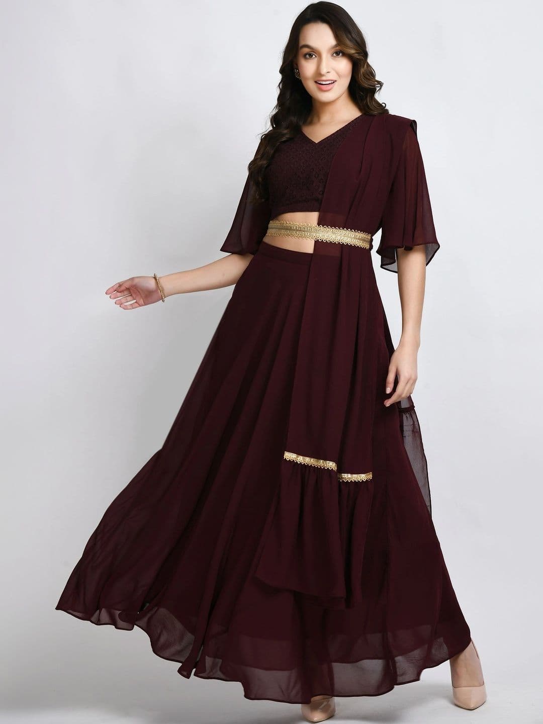 V&M Embellished Ready to Wear Lehenga & Blouse With Dupatta - view 1