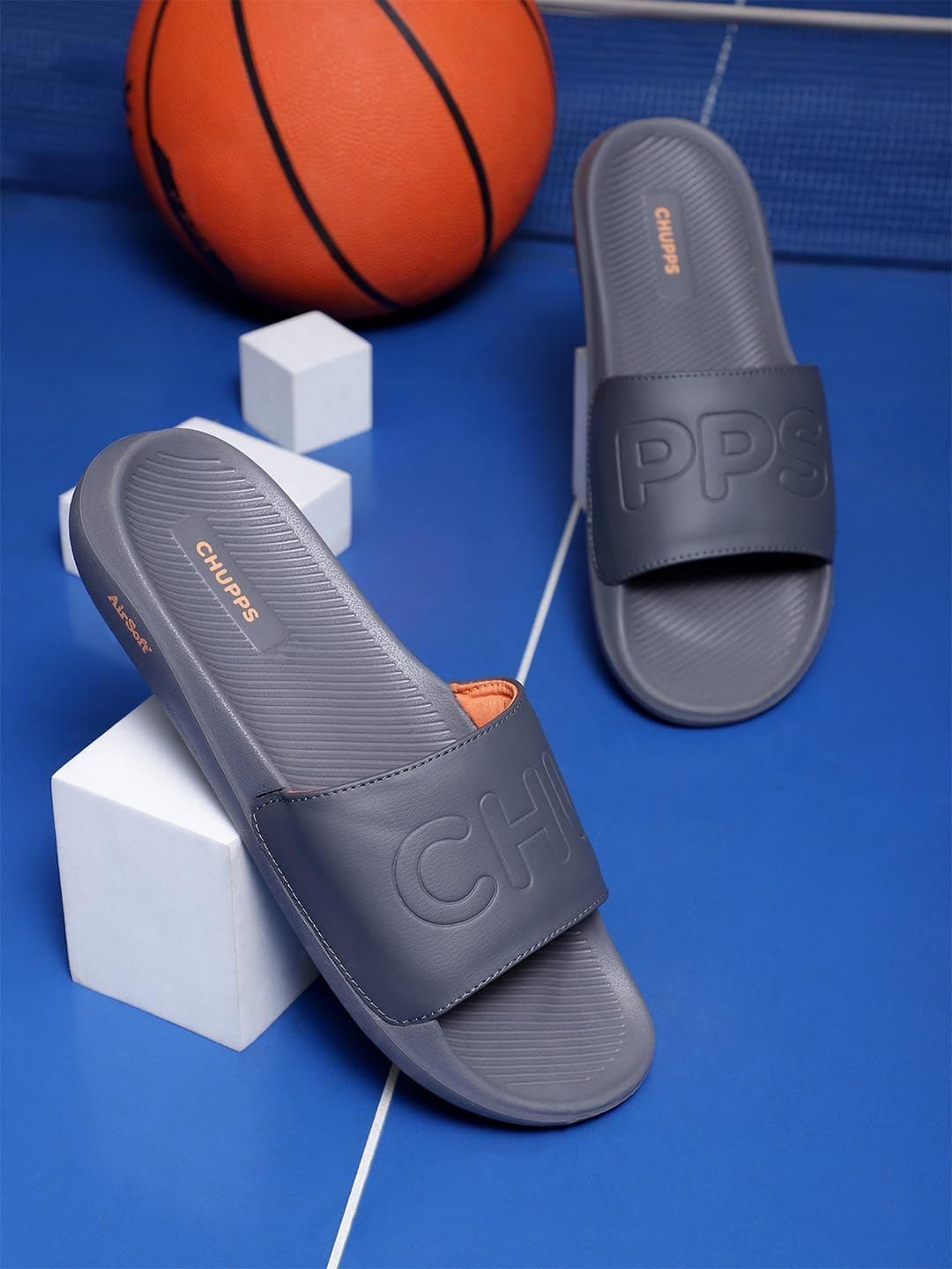 CHUPPS Men Dark Grey Pure Airsoft Orthopedic Sliders - view 1