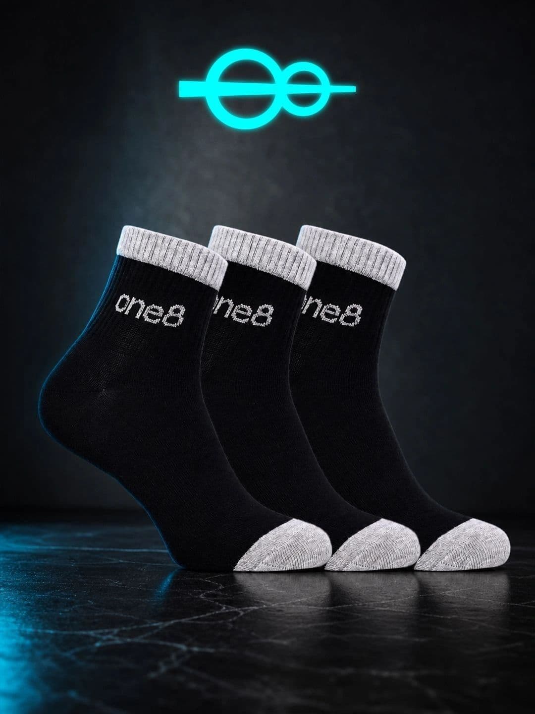 One8 Men Pack of 3 Ankle Length Socks HEIQ Anti-Odour Breathable & Comfort - view 1