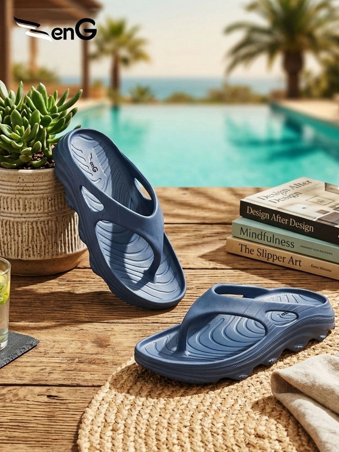 ZENG Men Rubber Thong Flip-Flops - view 1