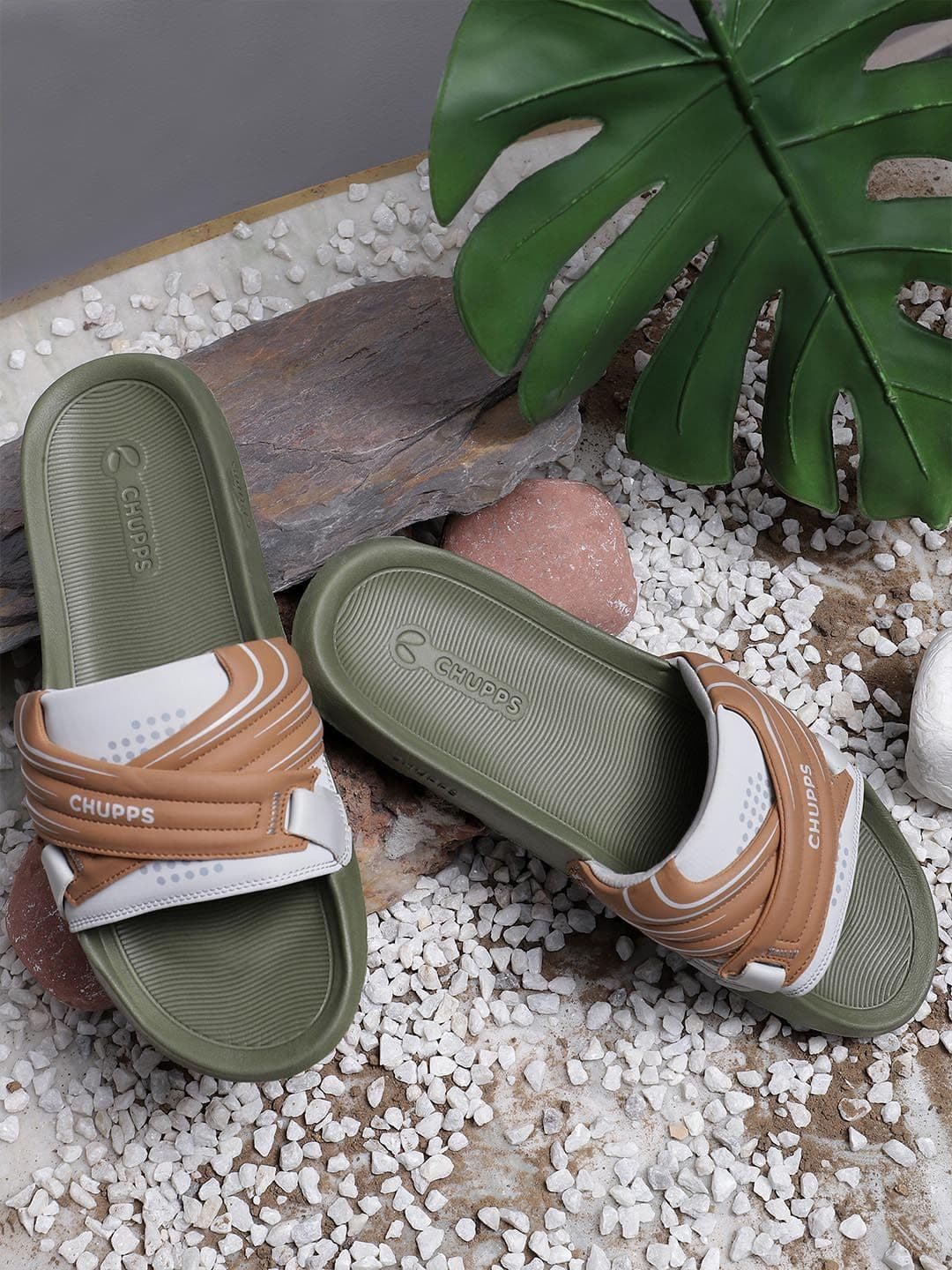 CHUPPS Men Olive Powergrip Comfort Everyday Wear Flip Flops - view 1