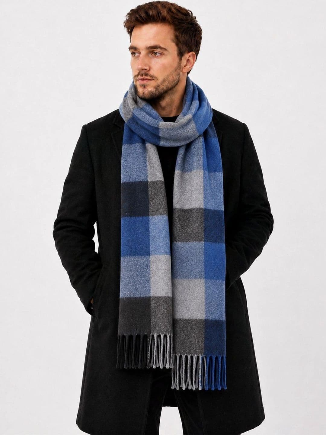 Amoldo Men Checked Merino Wool Mufflers - view 1