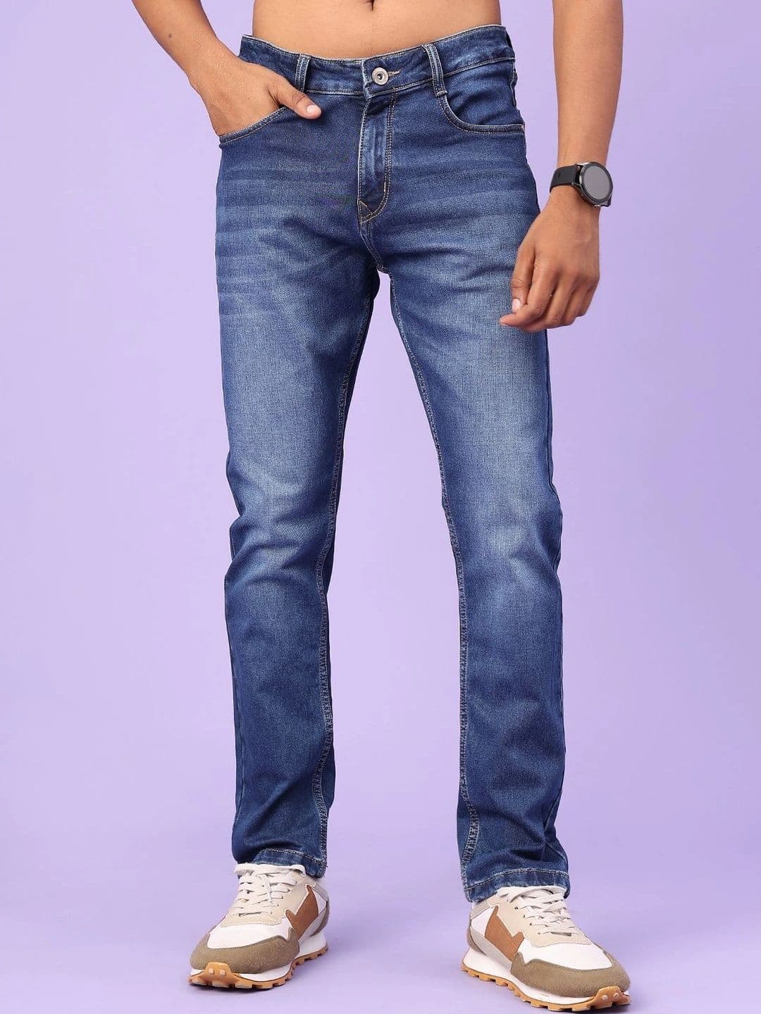 V-Mart Men Regular Fit Mid-Rise Low Distress Jeans - view 1