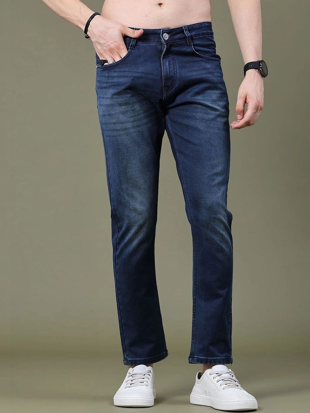 V-Mart Men Regular Fit Mid-Rise Low Distress Jeans - view 1