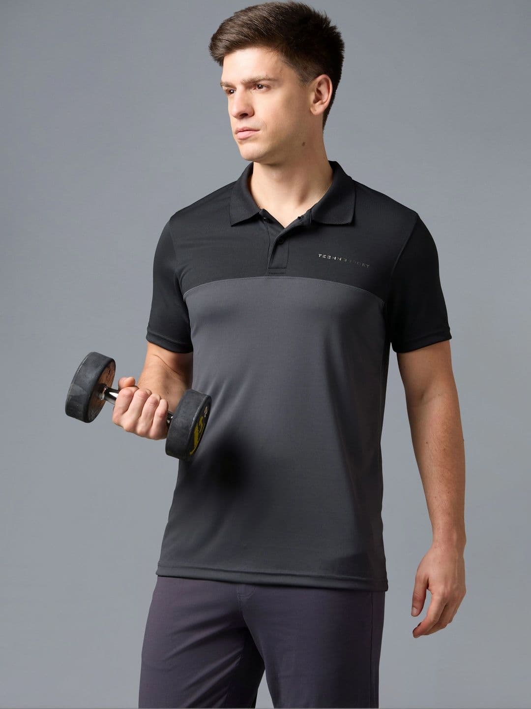 Technosport Men Colourblocked Polo Collar T-shirt - view 1
