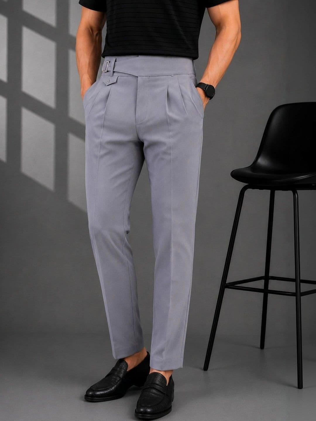 el cielo Men Tailored Slim Fit Easy Wash Pleated Trousers - view 1