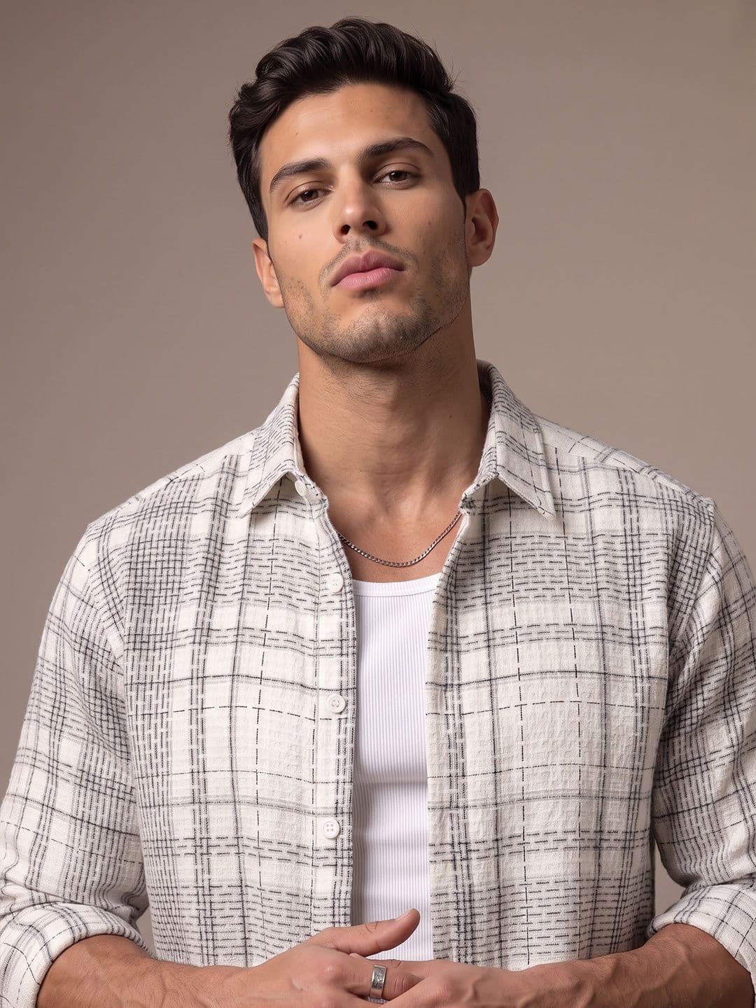 glitchez Relaxed Fit Checked Casual Shirt - view 1
