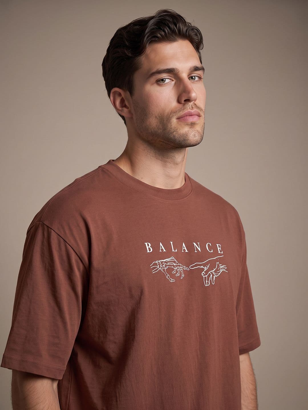 glitchez Balance Graphic Printed Relaxed Fit T-shirt - view 1