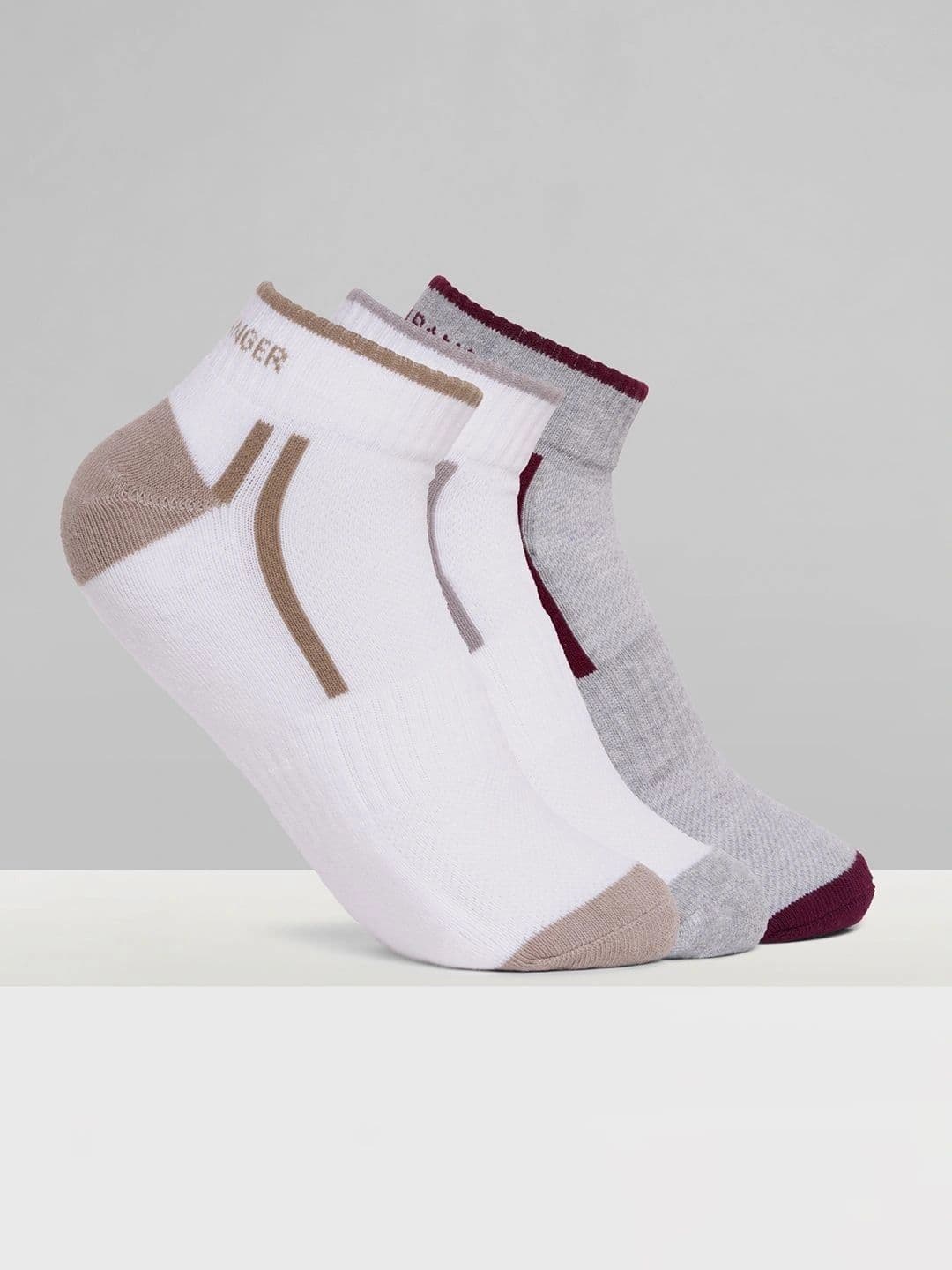 Urban Ranger by pantaloons Men Pack of 3 Cotton Blend Assorted Colourblocked Ankle Length Socks - view 1